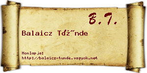 Balaicz Tünde névjegykártya